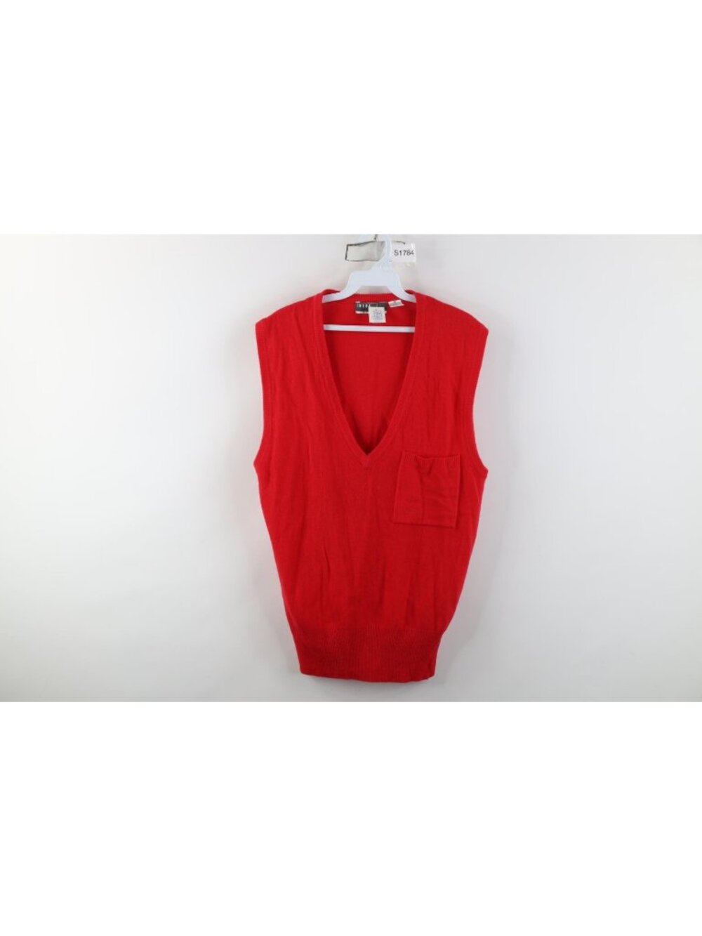 Deadstock Vintage 90s Streetwear Mens Medium Blank Lambswool Knit Sweater Vest